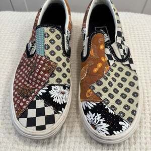 Vans Classic Slip-On Tiger Patchwork Multicolor Skate Shoes